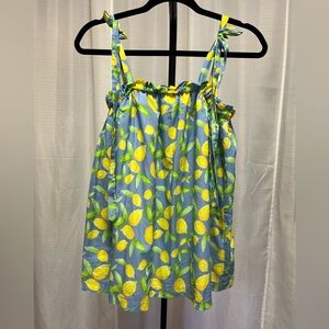 Brooke Wright Allover Lemon Prints Tank Top | size Large